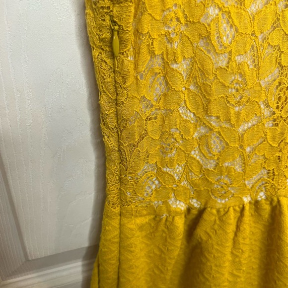 Anthropologie Maeve Vera Lace Mustard Yellow Dress Size Xsmall - Picture 7 of 12